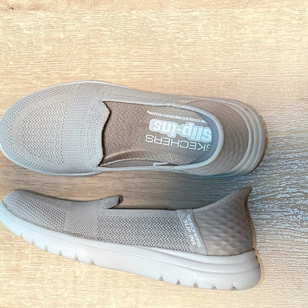 Skechers Light Gray Slip-On Shoes